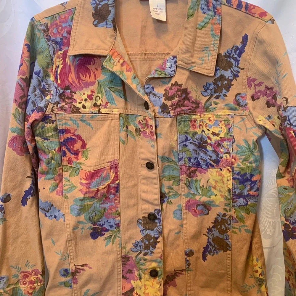 Susan Graver Woman’s Denim Jacket Size Small 100% Cotton Cottagecore grannycore - Picture 2 of 8